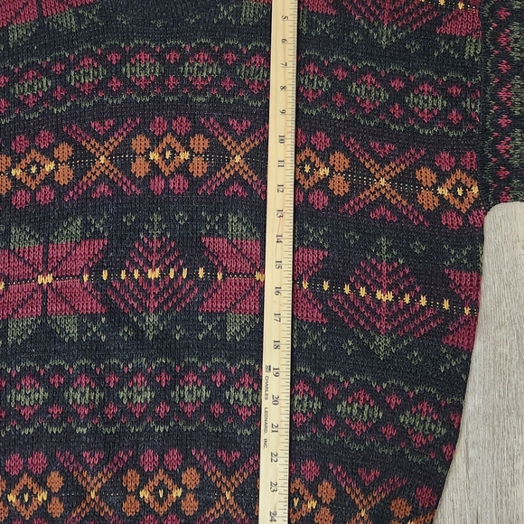 Mens Vintage Honors Geometric Knit Sweater Size 2XL Grunge Y2k Cosby Grandpa 90s - Picture 5 of 7